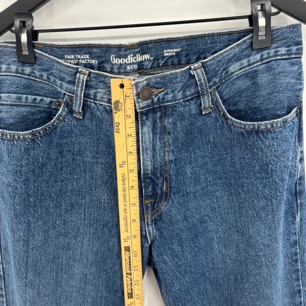 Goodfellow & Co‎ Straight Jeans Mens 34x30 Blue Medium Wash Cotton Fair Trade